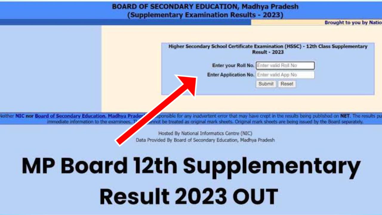 MP Board 12th Supplementary Result 2023 Out