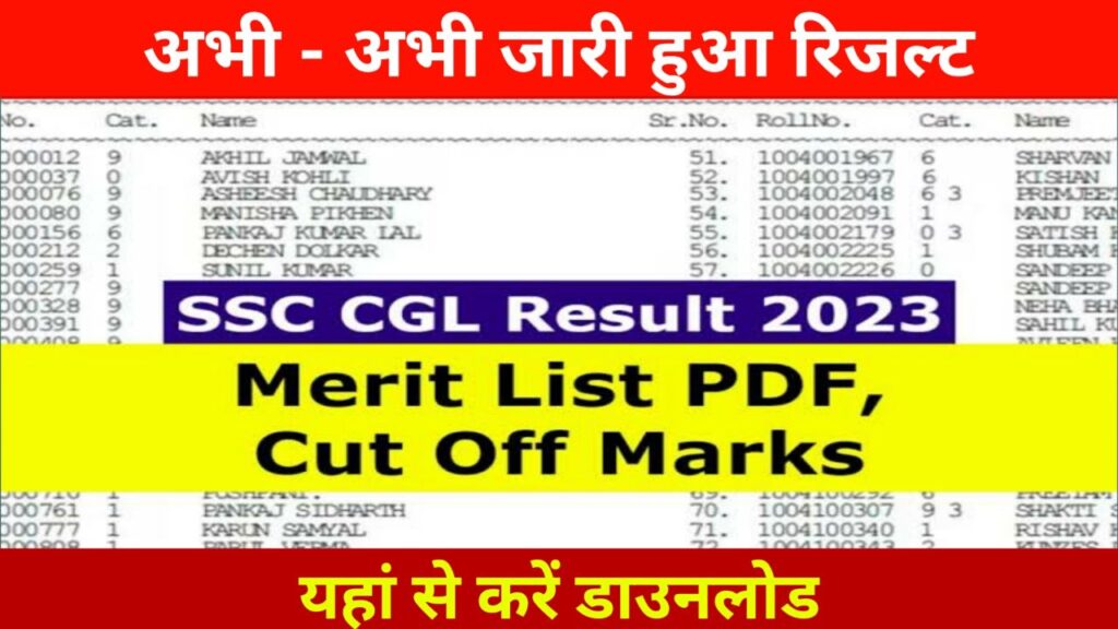 SSC CGL 2023 Tier 1 Result Check Link